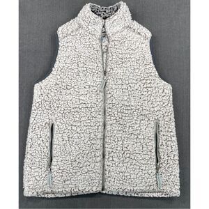 Cozy Sherpa J America Zip Vest Women L Cream Fleece Core Layer Street Style